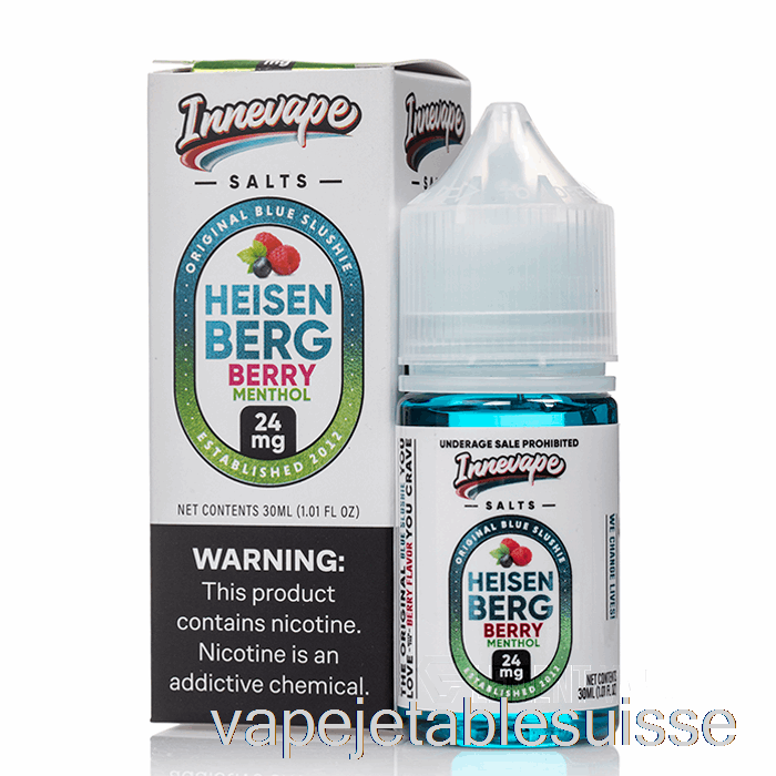 Vape Suisse Baie D'heisenberg Menthol - Sels Innevape - 30ml 24mg